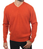 Balldiri 100% Kaschmir Herren V - Pullover 4 - fädig - paprika - Balldiri