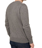 Balldiri 100% Kaschmir Herren V - Pullover 4 - fädig - graubraun meliert - Balldiri