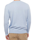 Balldiri 100% Kaschmir Herren V - Pullover 4 - fädig - himmelblau - Balldiri