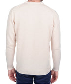 Balldiri 100% Kaschmir Herren V - Pullover 4 - fädig - ecru - Balldiri