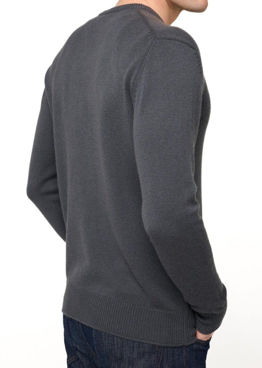 Balldiri 100% Kaschmir Herren V - Pullover 4 - fädig - anthrazit - Balldiri