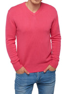 Balldiri 100% Kaschmir Herren V - Pullover 4 - fädig - rosa - Balldiri