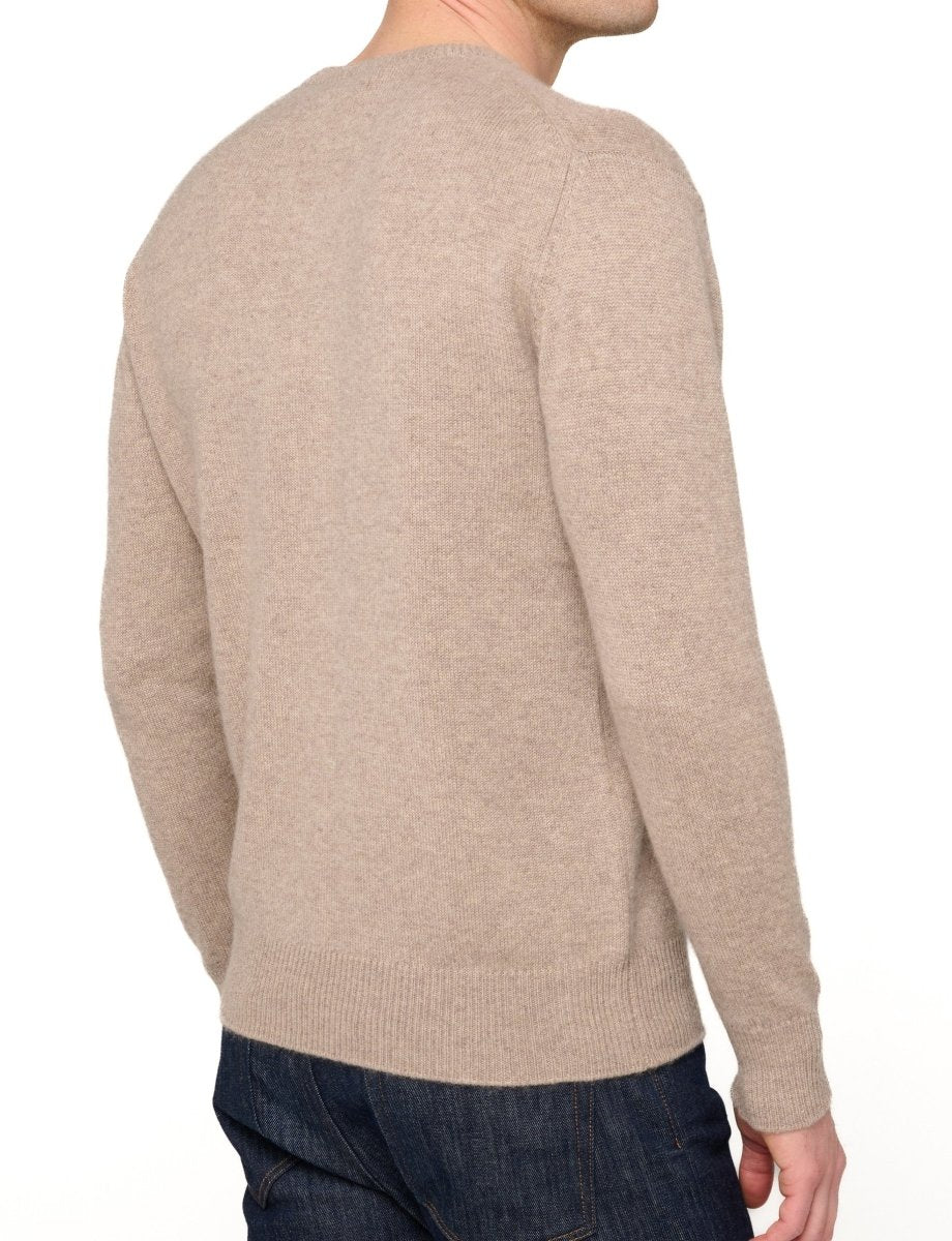 Balldiri 100% Kaschmir Herren V - Pullover 4 - fädig - natural - Balldiri