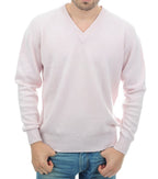 Balldiri 100% Kaschmir Herren V - Pullover 4 - fädig - zartrosa - Balldiri