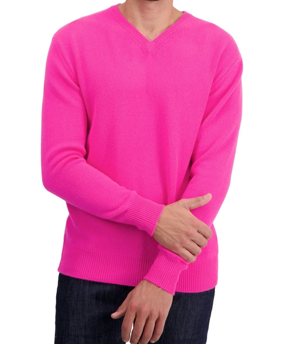 Balldiri 100% Kaschmir Herren V - Pullover 4 - fädig - hellgrau - Balldiri
