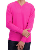 Balldiri 100% Kaschmir Herren V - Pullover 4 - fädig - hellgrau - Balldiri