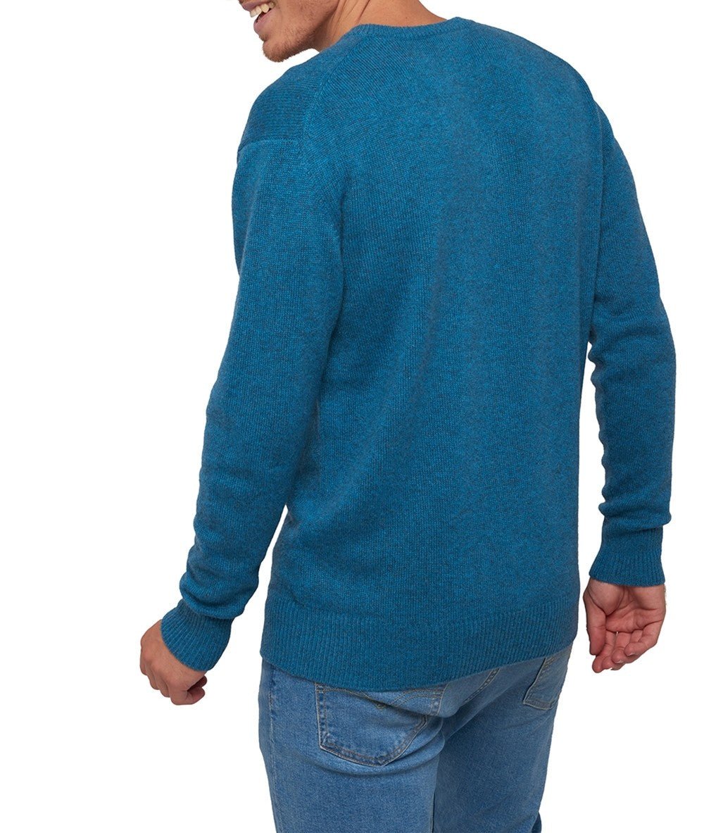Balldiri 100% Kaschmir Herren V - Pullover 4 - fädig - manor blau - Balldiri