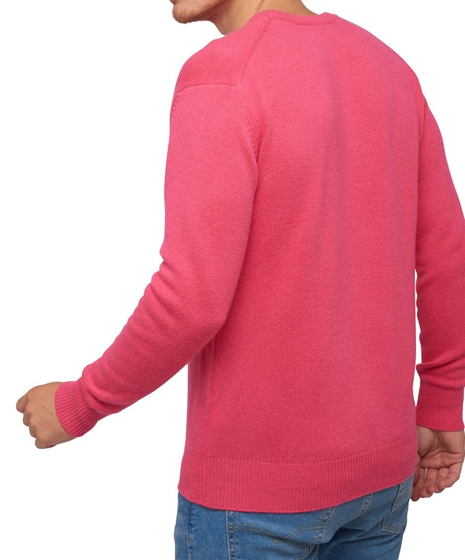 Balldiri 100% Kaschmir Herren V - Pullover 4 - fädig - rosa - Balldiri