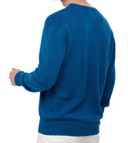 Balldiri 100% Kaschmir Herren V - Pullover 4 - fädig - leuchtendes blau - Balldiri
