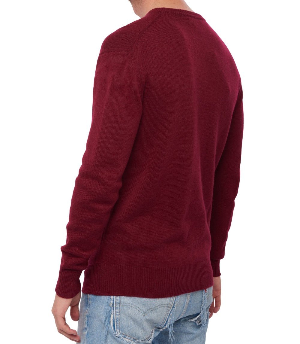 Balldiri 100% Kaschmir Herren V - Pullover 4 - fädig - bordeaux - Balldiri