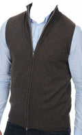 Balldiri 100% Kaschmir Herren Weste 2 - fädig braun 2XL - Kaschmir Herren Weste 2XL - Balldiri