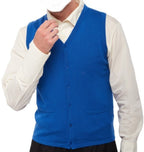 Balldiri 100% Kaschmir Herren Weste mit Knöpfe 2 - fädig - ultramarin - Balldiri