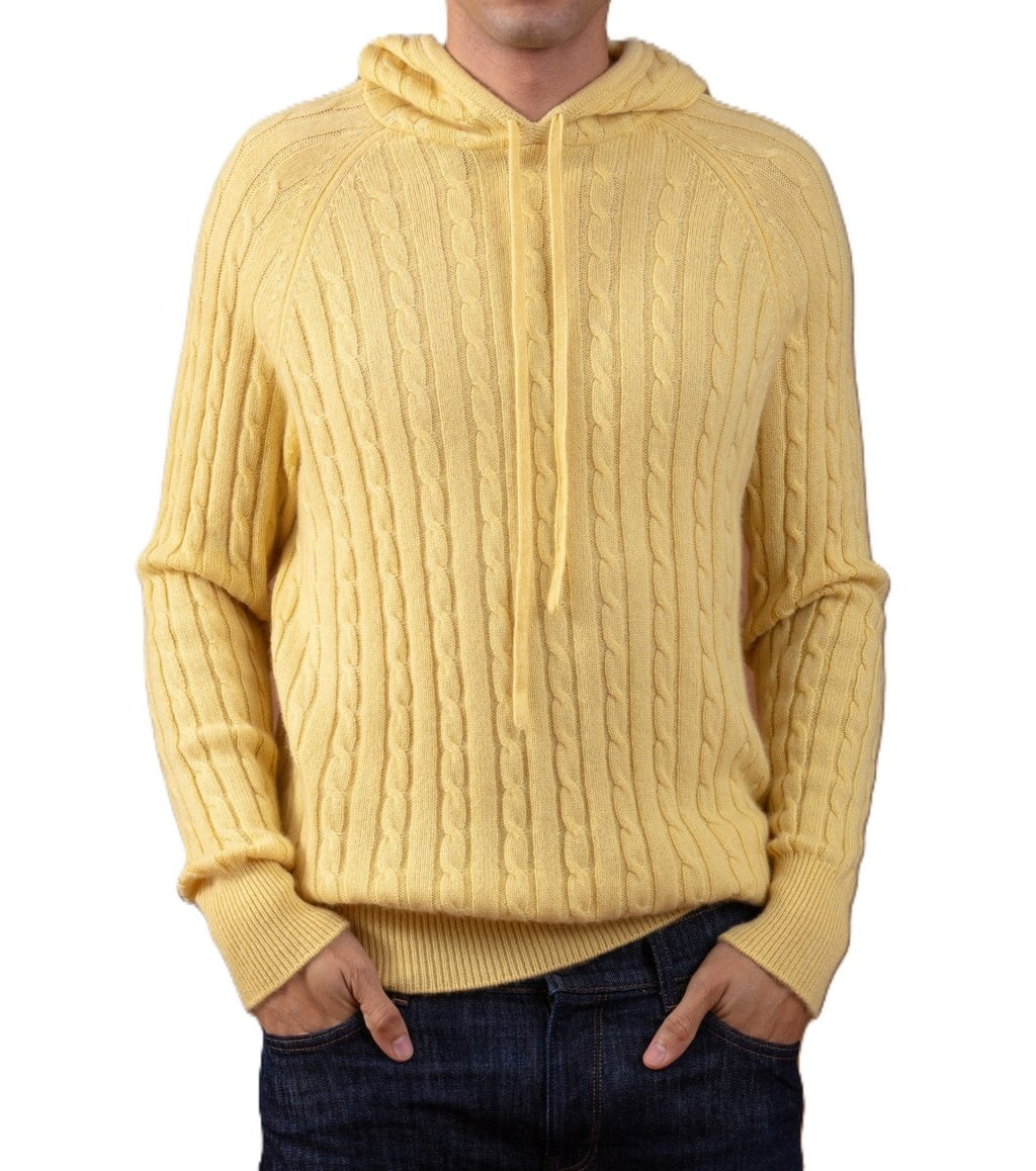 Balldiri 100% Kaschmir Hoodie Herren Kapuzenpullover 4 - fädig - pina colada - Balldiri