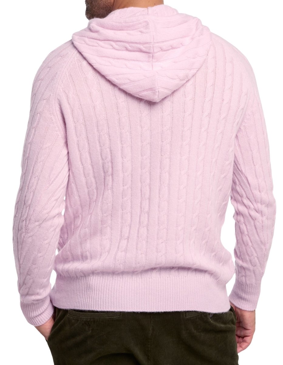 Balldiri 100% Kaschmir Hoodie Herren Kapuzenpullover 4 - fädig - zartrosa - Balldiri