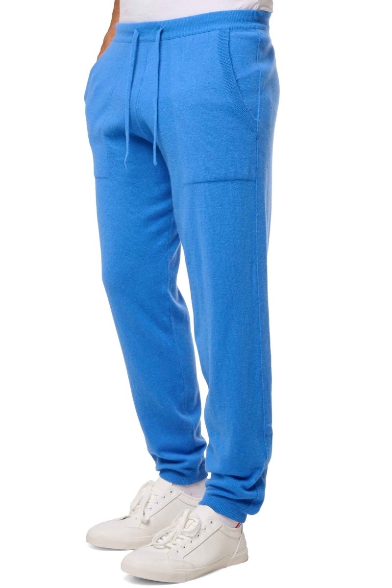 Balldiri 100% Kaschmir Hose Yoga Freizeit Herren 2 - fädig - hellblau - Balldiri