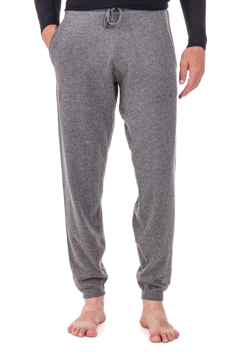 Balldiri 100% Kaschmir Hose Yoga Freizeit Herren 2 - fädig - graubraun meliert - Balldiri