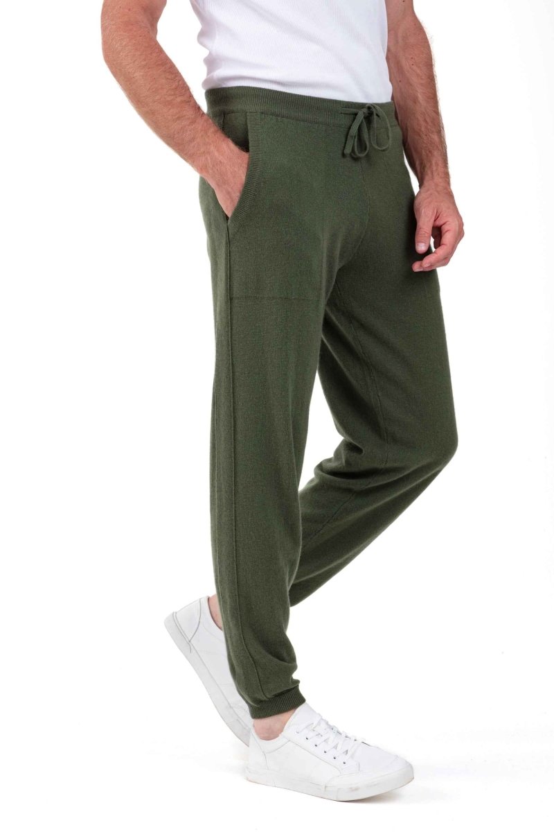 Balldiri 100% Kaschmir Hose Yoga Freizeit Herren 2 - fädig - khaki - Balldiri
