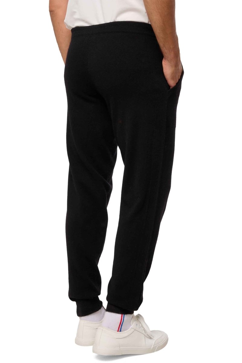 Balldiri 100% Kaschmir Hose Yoga Freizeit Herren 2 - fädig - schwarz - Balldiri