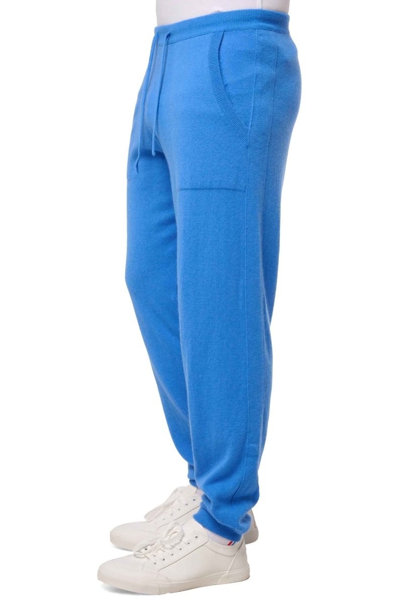 Balldiri 100% Kaschmir Hose Yoga Freizeit Herren 2 - fädig - hellblau - Balldiri