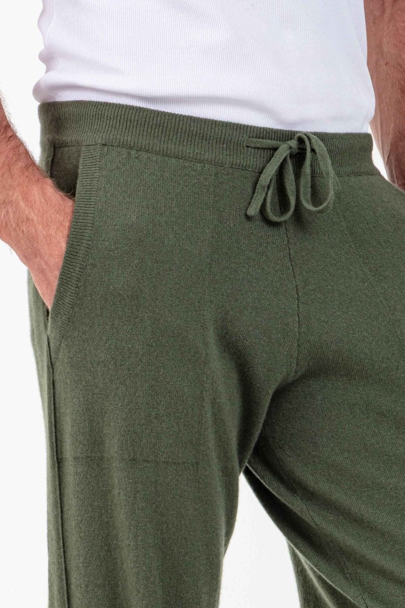 Balldiri 100% Kaschmir Hose Yoga Freizeit Herren 2 - fädig - khaki - Balldiri
