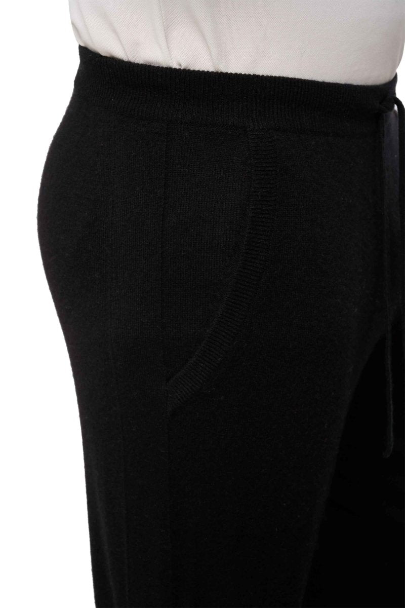 Balldiri 100% Kaschmir Hose Yoga Freizeit Herren 2 - fädig - schwarz - Balldiri