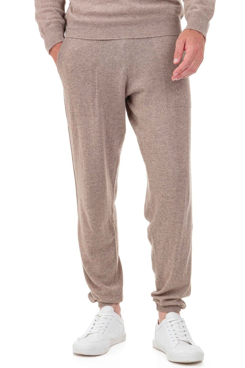 Balldiri 100% Kaschmir Hose Yoga Freizeit Herren 2 - fädig - natural braun - Balldiri