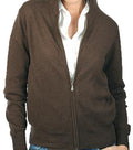Balldiri 100% Kaschmir Jacke Strickjacke Damen Hoody 2 - fädig braun XL - Balldiri