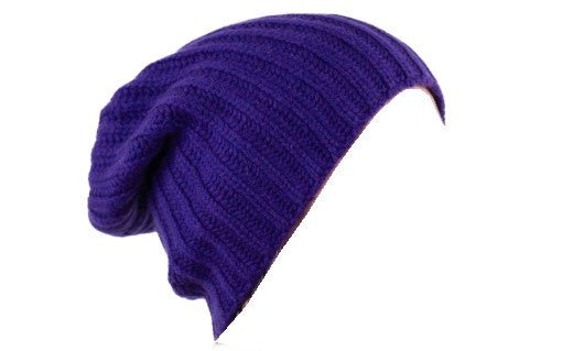 Balldiri 100% Kaschmir Kopfbekleidung mit Rippenmuster 12 - fädig - violett - Balldiri
