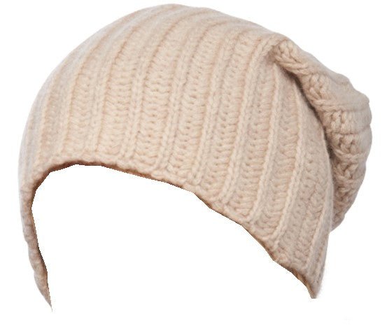 Balldiri 100% Kaschmir Kopfbekleidung mit Rippenmuster 12 - fädig - beige - Balldiri