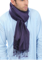 Balldiri 100% Kaschmir Pashmina Schal 201 x 71 cm 2 - fädig - brombeere - Balldiri