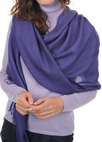 Balldiri 100% Kaschmir Pashmina Schal 201 x 71 cm 2 - fädig - blauviolett - Balldiri