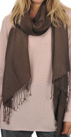 Balldiri 100% Kaschmir Pashmina Schal 201 x 71 cm 2 - fädig - safari - Balldiri