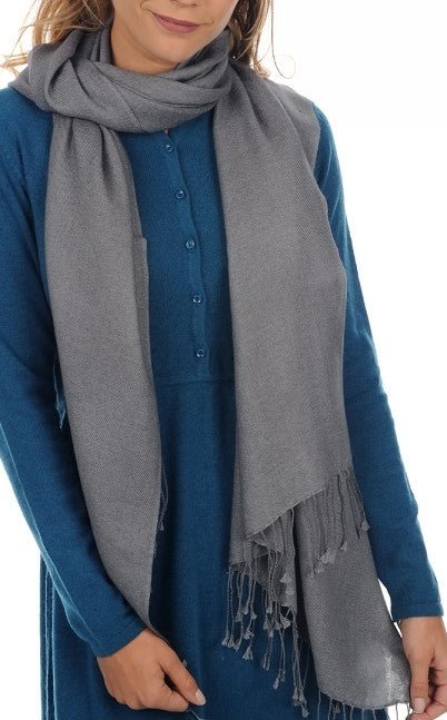 Balldiri 100% Kaschmir Pashmina Schal 201 x 71 cm 2 - fädig - limette - Balldiri