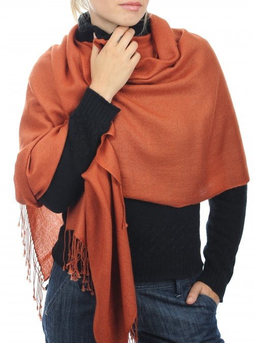 Balldiri 100% Kaschmir Pashmina Schal 201 x 71 cm 2 - fädig - sand - Balldiri