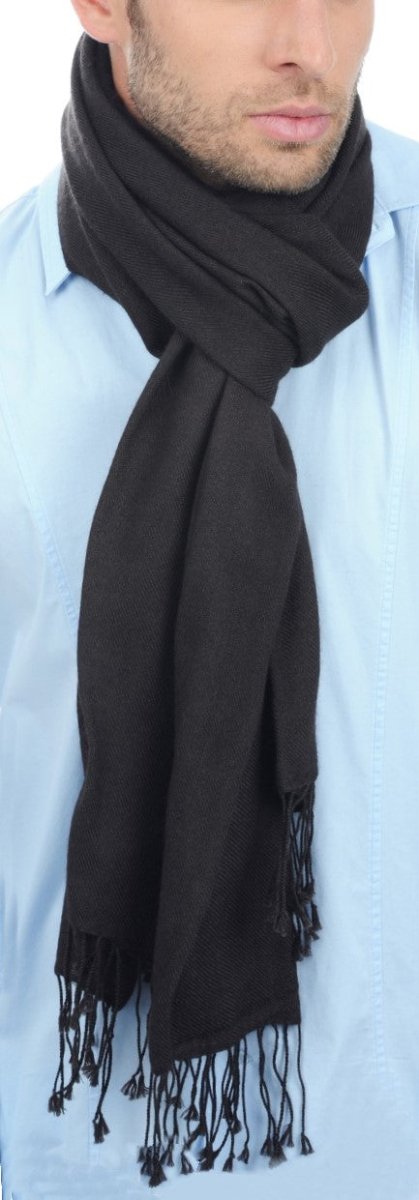 Balldiri 100% Kaschmir Pashmina Schal 201 x 71 cm 2 - fädig - schwarzbraun - Balldiri