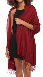 Balldiri 100% Kaschmir Pashmina Schal 201 x 71 cm 2 - fädig - sienna - Balldiri