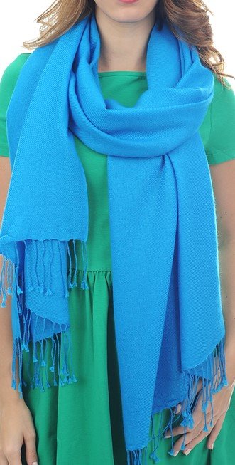 Balldiri 100% Kaschmir Pashmina Schal 201 x 71 cm 2 - fädig - leuchtendes rosa - Balldiri