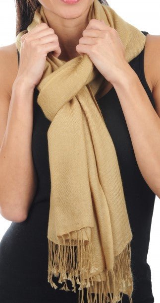 Balldiri 100% Kaschmir Pashmina Schal 201 x 71 cm 2 - fädig - braun meliert - Balldiri