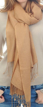Balldiri 100% Kaschmir Pashmina Schal 201 x 71 cm 2 - fädig - braun meliert - Balldiri