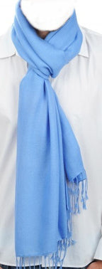 Balldiri 100% Kaschmir Pashmina Schal 201 x 71 cm 2 - fädig - weiß - Balldiri