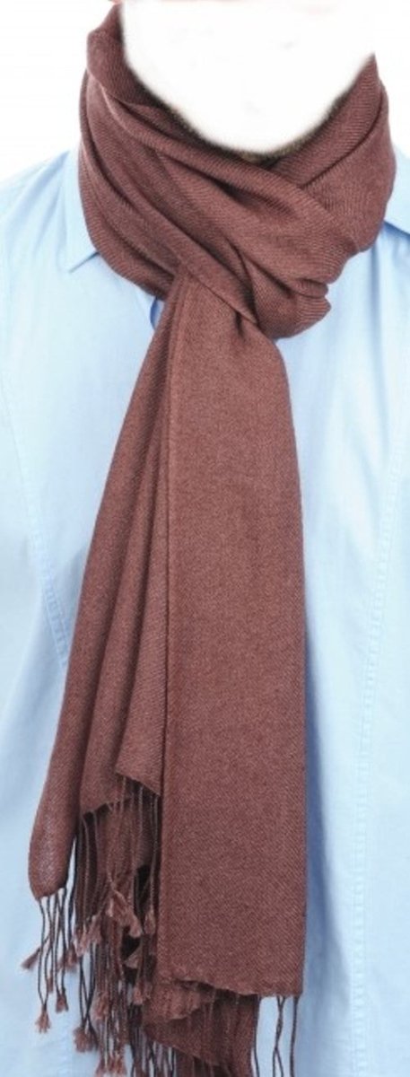 Balldiri 100% Kaschmir Pashmina Schal 201 x 71 cm 2 - fädig - himbeer - Balldiri