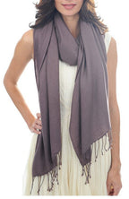 Balldiri 100% Kaschmir Pashmina Schal 201 x 71 cm 2 - fädig - umbrabraun - Balldiri