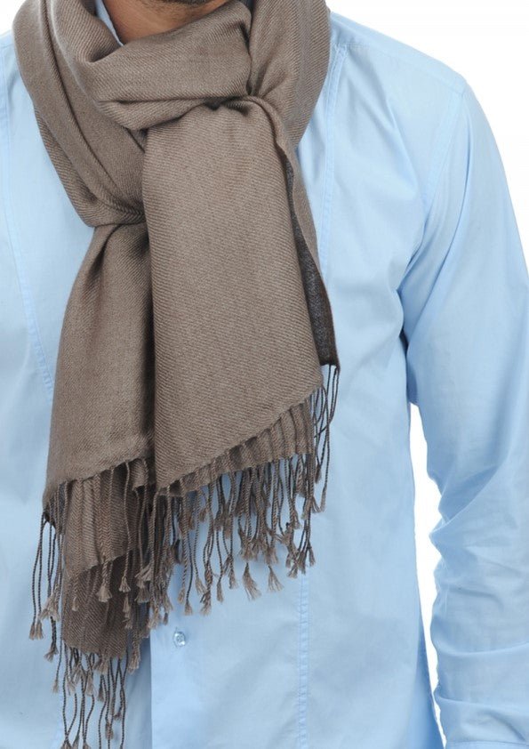 Balldiri 100% Kaschmir Pashmina Schal 201 x 71 cm 2 - fädig - beige - Balldiri
