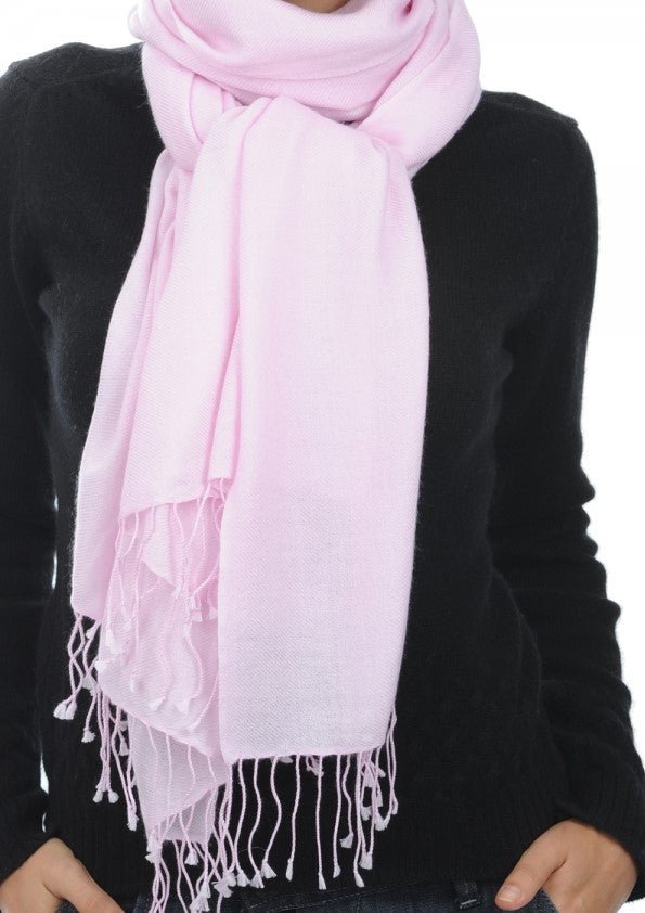 Balldiri 100% Kaschmir Pashmina Schal 201 x 71 cm 2 - fädig - weiß - Balldiri
