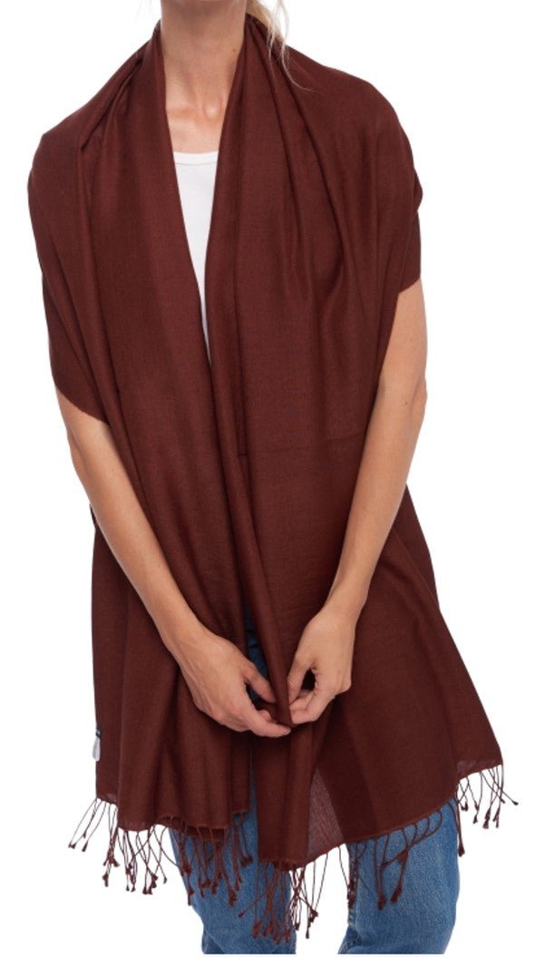 Balldiri 100% Kaschmir Pashmina Schal 201 x 71 cm 2 - fädig - sand - Balldiri
