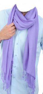 Balldiri 100% Kaschmir Pashmina Schal 201 x 71 cm 2 - fädig - leuchtende malve - Balldiri