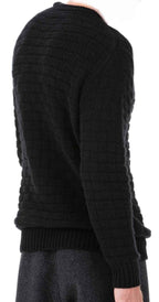 Balldiri 100% Kaschmir Pullover Herren Rundhals 14 - fädig - schwarz - Balldiri