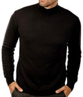 Balldiri 100% Kaschmir Pullover Herren Stehkragen schwarz 2 - fädig XL - Balldiri