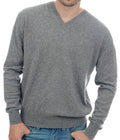 Balldiri 100% Kaschmir Pullover Herren V - Ausschnitt 3XL grau 2 - fädig - Balldiri