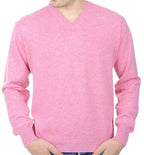 Balldiri 100% Kaschmir Pullover Herren V - Ausschnitt rosa 2 - fädig XL - Balldiri